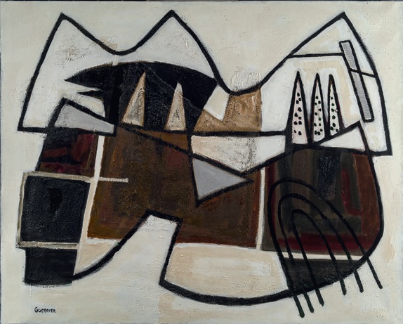 Raymond Guerrier, Alpilles, 1979, huile sur toile, 130 x 162 cm, Collection particulière, cliché Fabrice Lepletier, ADAGP, Paris, 2020