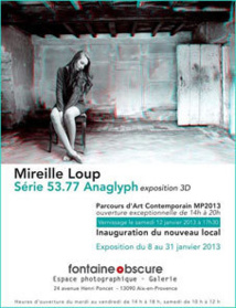 Marseille-Provence 2013. Mireille Loup [ 53.77 anaglyph / Mem ]. Espace Photographique Fontaine obscure. Parcours d'art contemporain à Aix-en-Provence, du 8 au 31 janvier 2013