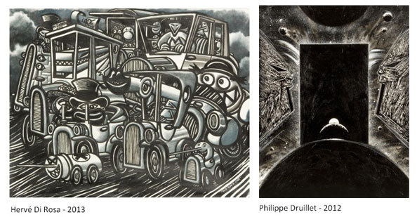 Cosmos, Hervé Di Rosa & Philippe Druillet du 8 au 31 mars 2013 à la galerie Petits Papiers, Bruxelles Cosmos, Hervé Di Rosa & Philippe Druillet du 8 au 31 mars 2013 à la galerie Petits Papiers, Bruxelles
