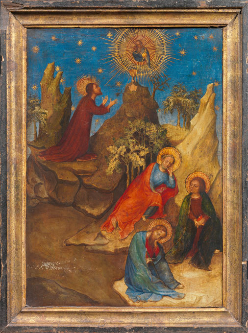 La Oración en el huerto con el donante Luis I de Orleans (antes de la restauración) ¿Colart de Laon? Temple graso, 56,5 x 42 cm 1405 -07 – 1408 Madrid, Museo Nacional del Prado La Oración en el huerto con el donante Luis I de Orleans (antes de la restauración) ¿Colart de Laon? Temple graso, 56,5 x 42 cm 1405 -07 – 1408 Madrid, Museo Nacional del Prado