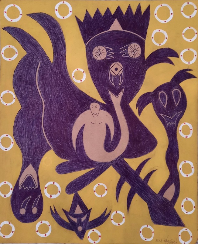 Charles Djerry « Sans titre » 2016 Acrylique et stylo bille sur carton 61.5 x 51 cm Charles Djerry « Sans titre » 2016 Acrylique et stylo bille sur carton 61.5 x 51 cm