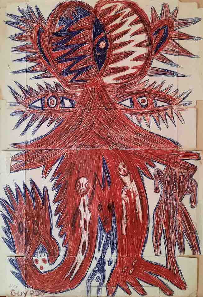 Frantz Jacques dit Guyodo « Sans titre » 2006 Dessin sur carton 58 x 40 cm Frantz Jacques dit Guyodo « Sans titre » 2006 Dessin sur carton 58 x 40 cm