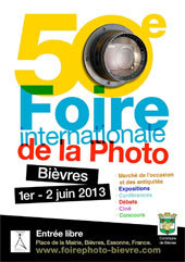 50e Foire Internationale de la photo à Bièvres, 1 et 2 juin 2013