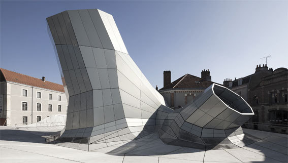 Les Turbulences - FRAC Centre. Photographie de chantier, Orléans, 2013, Jakob + MacFarlane © Nicolas Borel