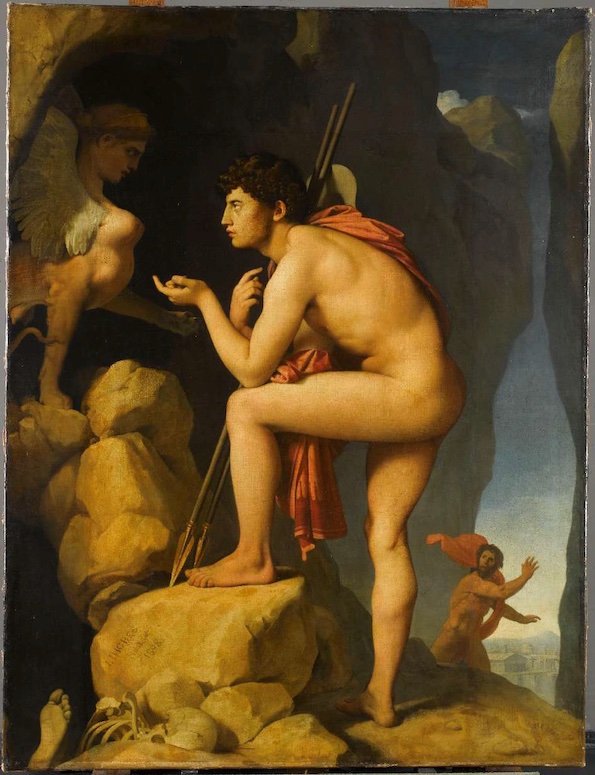 Ingres, Oedipe explique l'énigme du sphinx, 1808-1827, huile sur toile, musée du Louvre, S. Maréchalle Ingres, Oedipe explique l'énigme du sphinx, 1808-1827, huile sur toile, musée du Louvre, S. Maréchalle