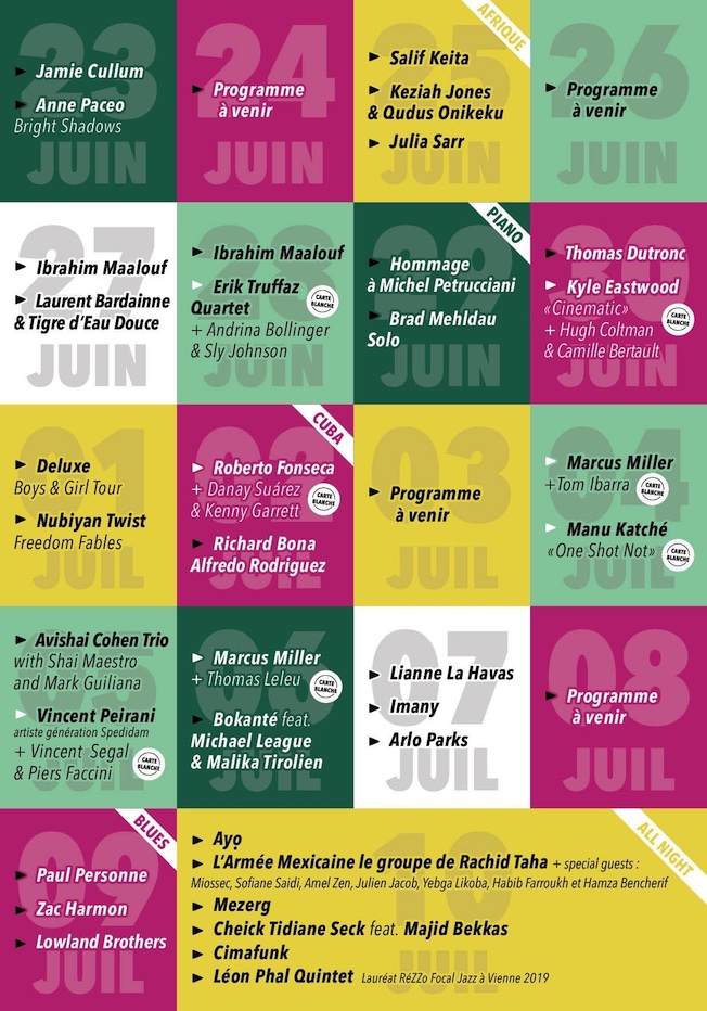 Jazz à Vienne 2021, la programmation ! Jazz à Vienne 2021, la programmation !