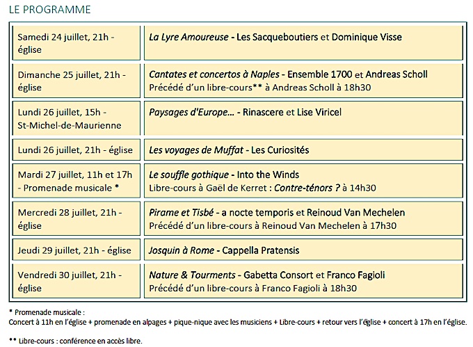 12e Festival Valloire baroque, « Héros ou demi-dieux figures mythologiques pour contre-ténors », du 24 au 30 juillet 2021