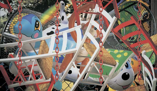 Jeff Koons. Backyard, 2002. Impression jet d’encre sur toile. 416,6 × 731,5 cm ; 164 × 288 inches. Édition 1/1 + épreuve d’artiste. Pinault Collection © Jeff Koons