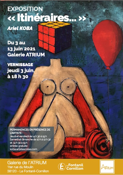 Le Fontanil-Cornillon (38), Galerie de l’Atrium : exposition Ariel Koba du 3 au 13 juin 2021
