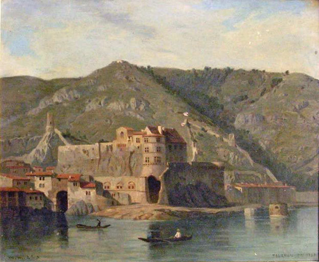 Max Monier de la Sizeranne. Tournon en 1750, huile sur toile, 52 x 60 cm, collection Château-musée de Tournon Max Monier de la Sizeranne. Tournon en 1750, huile sur toile, 52 x 60 cm, collection Château-musée de Tournon