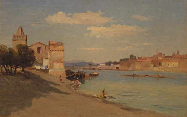 Max Monier de la Sizeranne. Le port d’Arles, 1860, huile sur toile, 34 x 49,5 cm, collection Château-musée de Tournon