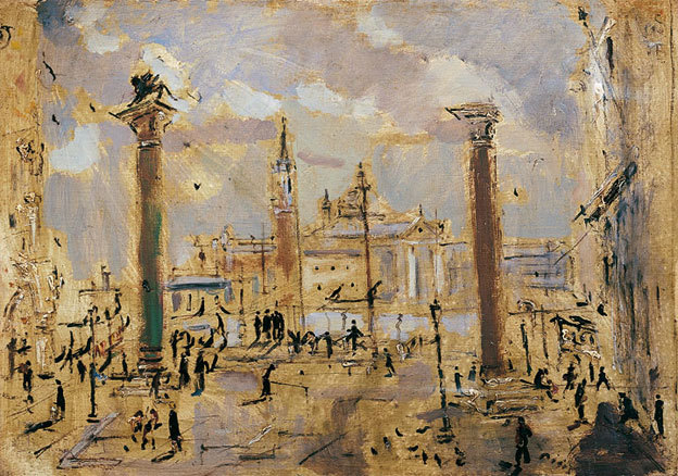 Filippo-de-Pisis-Venezia-Piazzetta-San-Marco-1947-Olio-su-tela-cm-69,5-x-99,3