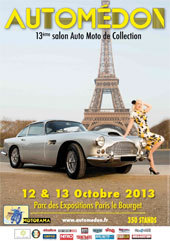 13e Salon Automédon - Voitures et Motos de collection les 12 et 13 octobre au Parc des Expositions Paris-Le Bourget (93) 