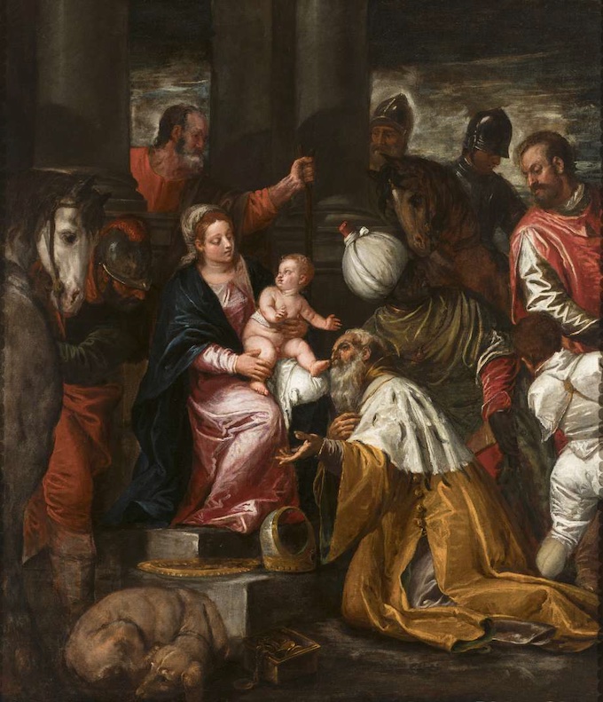 Véronèse (Vérone, 1528 – Venise, 1588),  L’Adoration des Mages, huile sur toile, 163 x 140 cm @ Fondazione Giorgio Cini