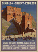 Affiche pour le Simplon-Orient Express, représentant la Citadelle d’Alep, De La Nezière, 1927 Affiche pour le Simplon-Orient Express, représentant la Citadelle d’Alep, De La Nezière, 1927