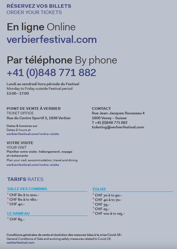 Verbier Festival / La 29e édition aura lieu du 15 au 31 juillet 2022 Verbier Festival / La 29e édition aura lieu du 15 au 31 juillet 2022