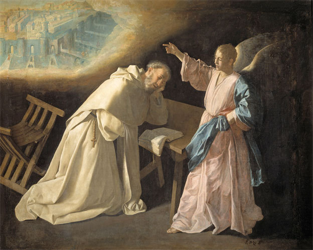Francisco de Zurbarán Saint Peter Nolasco’s Vision of the Heavenly Jezuralem 1629 Oil on canvas, 179 x 223 cm Inv. P1236 Madrid, Museo Nacional del Prado