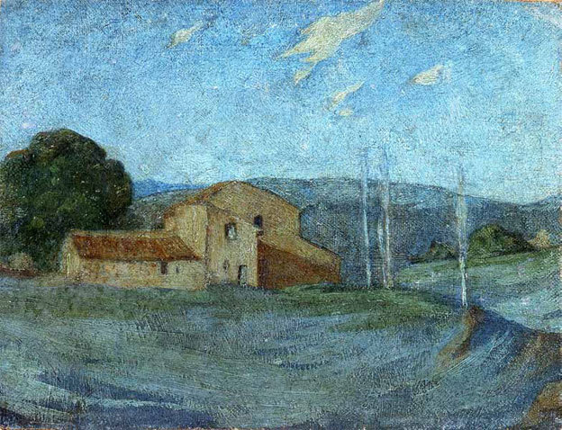 Paysage de la campagne d’Aix, Huile sur toile marouflée sur carton, 16 x 21 cm, Musée Granet, Aix-en-Provence Paysage de la campagne d’Aix, Huile sur toile marouflée sur carton, 16 x 21 cm, Musée Granet, Aix-en-Provence