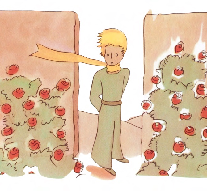 Le petit prince dans la roseraie © Éditions Gallimard Le petit prince dans la roseraie © Éditions Gallimard