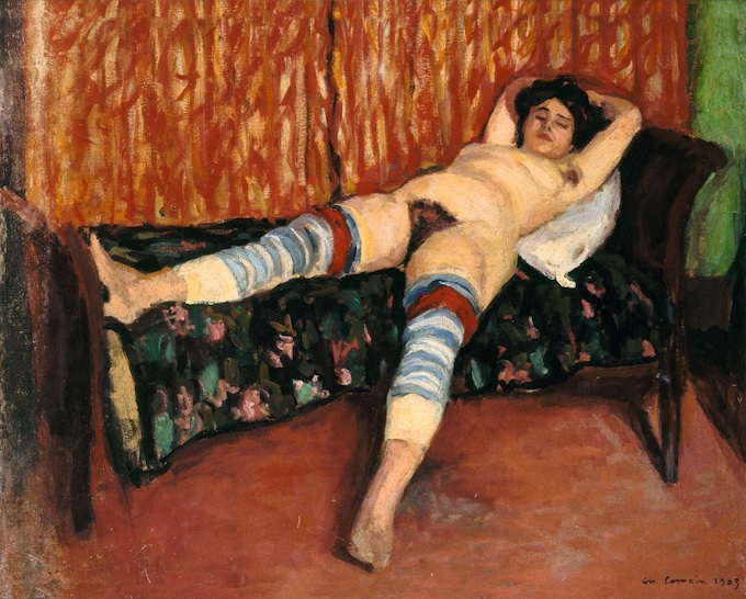 Charles Camoin, La Saltimbanque au repos, 1905, huile sur carton, Musée d'Art Moderne de Paris, adagp 2022 Charles Camoin, La Saltimbanque au repos, 1905, huile sur carton, Musée d'Art Moderne de Paris, adagp 2022