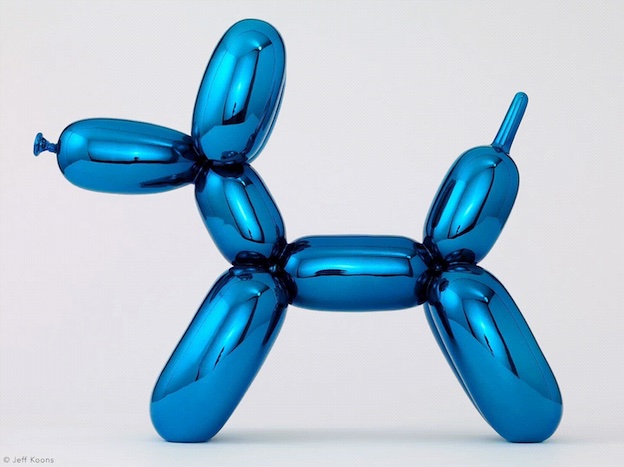 Paris, Hatchikian Gallery : Ballon Dog Blue de Jeff Koons vient d'arriver au Art Loft 