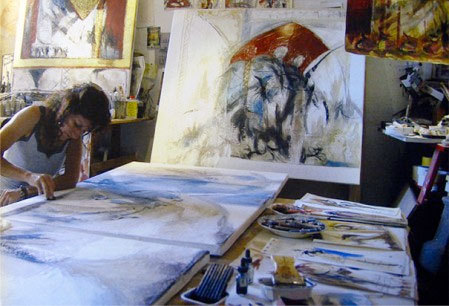 Nathalie Verdier en son atelier © DR