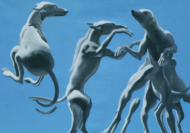 Henri CUECO - Troupes de chiens (1990-1993), Acrylique sur toile de lin, 200 x 400 cm Henri CUECO - Troupes de chiens (1990-1993), Acrylique sur toile de lin, 200 x 400 cm