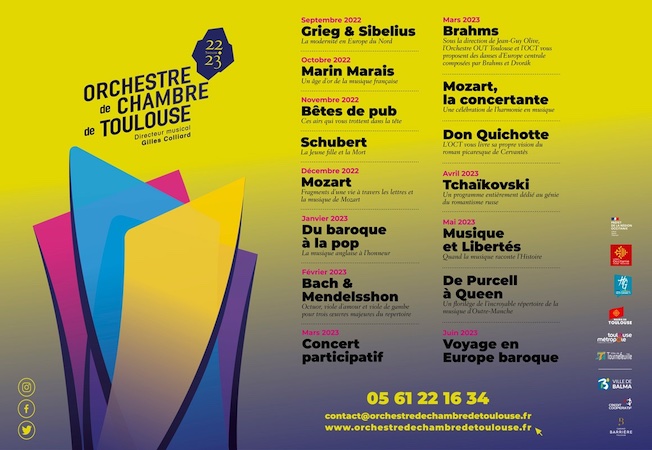 Orchestre de Chambre de Toulouse, abonnement 10 concerts à 12€ la place !