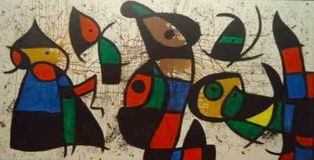 Personnages et oiseaux, 1974-1976 Huile sur toile, 162 x 315cm Collection particulière, Suisse Personnages et oiseaux, 1974-1976 Huile sur toile, 162 x 315cm Collection particulière, Suisse