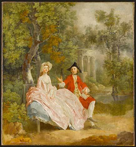 Conversation dans un parc (probablement Gainsborough et sa femme) Gainsborough Thomas (1727-1788). Paris, musée du Louvre