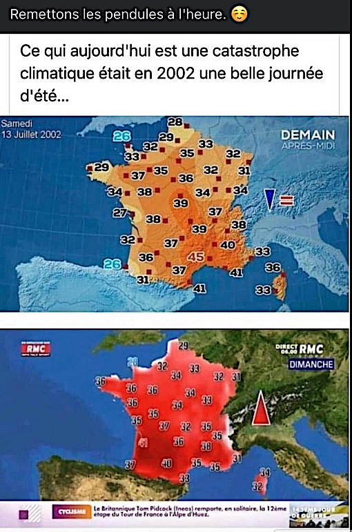 Info ou intox ? 40° en 2002 sont beaucoup moins chauds que 40° en 2022. Sensationnel ! n'est-il pas ?