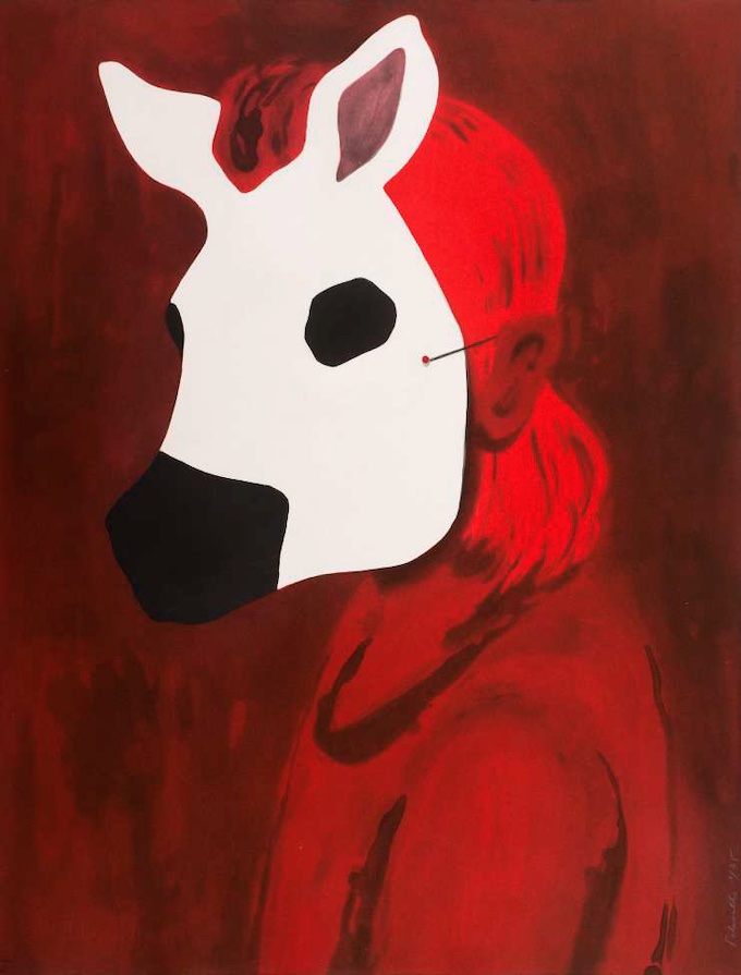 Françoise Pétrovitch, Nocturne, 2017, aquatinte en rouge, 66 x 50 cm, édition MEL Publisher © BnF, département des Estampes et de la photographie © Adagp, Paris, 2020