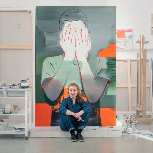 Françoise Pétrovitch dans son atelier, 2021 © Hervé Plumet Courtesy Semiose