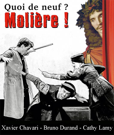 Quoi de neuf ? Molière ! Trois comédiens revisitent l'auteur à l'aune de notre actualité, Avignon Off 2014, Théâtre Notre-Dame du 5 au 27 juillet 2014 Quoi de neuf ? Molière ! Trois comédiens revisitent l'auteur à l'aune de notre actualité, Avignon Off 2014, Théâtre Notre-Dame du 5 au 27 juillet 2014
