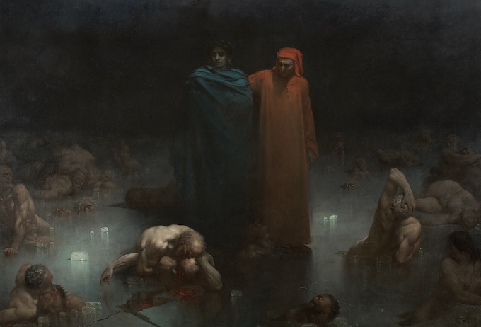 Gustave Doré, Dante et Virgile dans le neuvième cercle de l’Enfer, Bourg-en-Bresse, Musée du monastère royal de Brou © Photo Hugo Maertens, Bruges