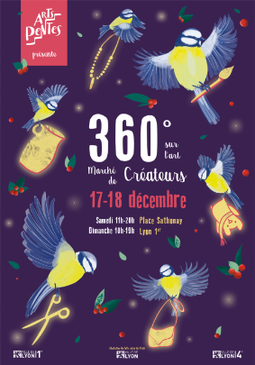 Lyon : Marché de Noël Créateurs "360° sur l'Art", 17 et 18 décembre 2022, Place Sathonay