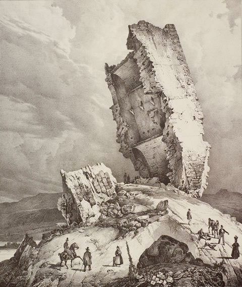 Pharamond Blanchard (1805-1873), La Tour penchée de Soyons © Paris, Fondation Taylor-Th. Hennocque
