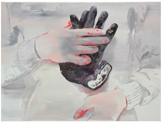 Les gants sur soi, 2013 Huile sur toile 97 x 130 cm © A. mole Courtesy Semiose galerie, Paris Les gants sur soi, 2013 Huile sur toile 97 x 130 cm © A. mole Courtesy Semiose galerie, Paris
