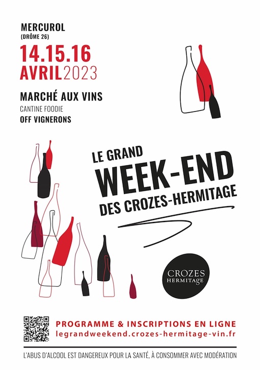 Mercurol (26). Le Grand week-end des Crozes-Hermitage, les 14, 15 et 16 avril 2023