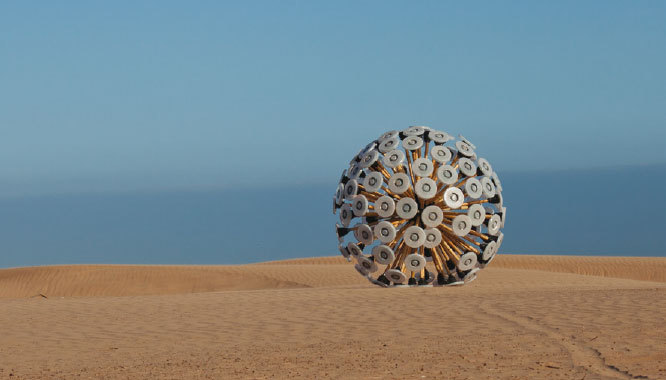 Mine Kafon. A silent picture of Mine Kafon in desert. Massoud Hassani, 2011© Hassani Design BV