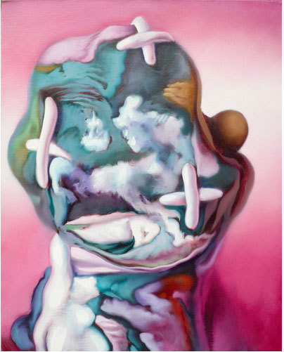 Poula + n°1, 2012. Peinture à l’huile sur toile,  55 x 46 cm. Courtesy Galerie Bernard Ceysson.