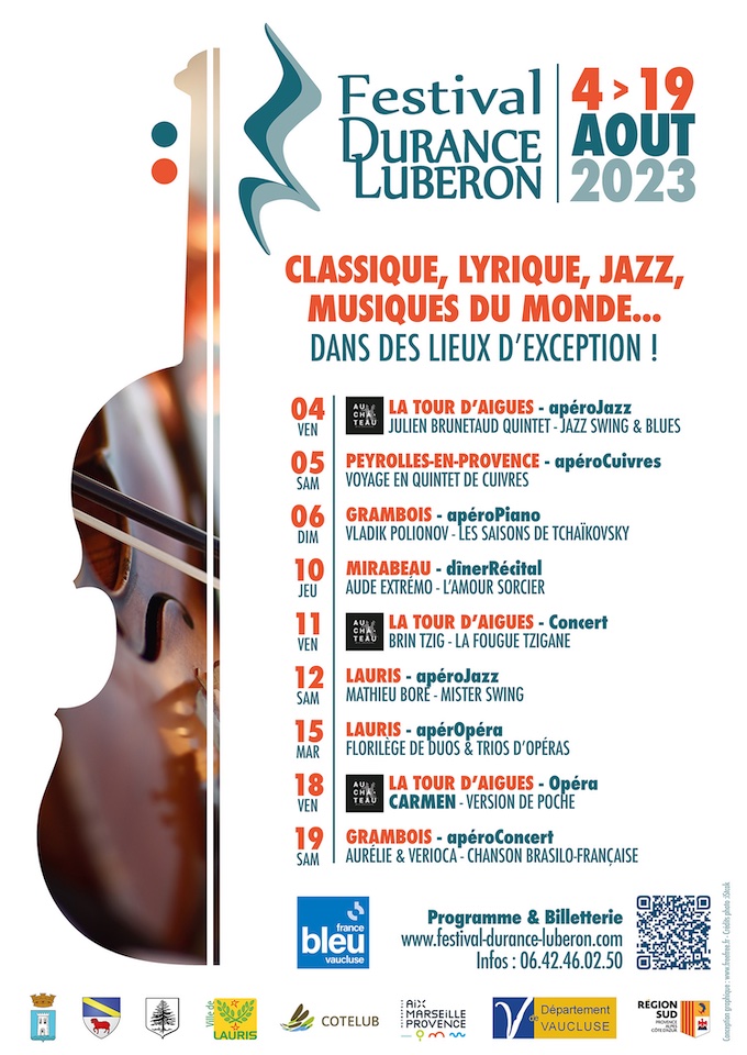 Festival Durance Luberon 2023 du 4 au 19 août