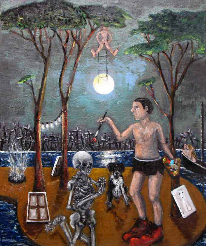 Éric Corne L'acrobate, 2014 Huile sur toile 46 x 55 cm Courtesy Galerie Patricia Dorfmann, Paris Éric Corne L'acrobate, 2014 Huile sur toile 46 x 55 cm Courtesy Galerie Patricia Dorfmann, Paris