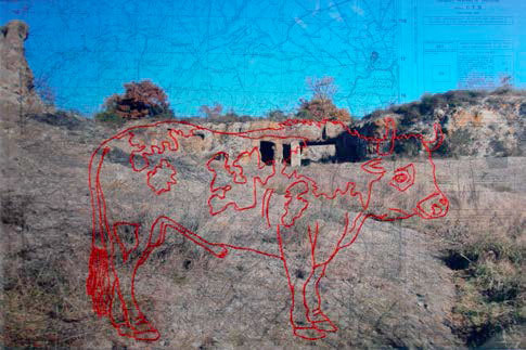 Eden 03, 2014 Tirage jet d’encre sur PVC, carte d’Etat Major, couture sur PVC 40 x 60 cm © Salvatore Puglia Eden 03, 2014 Tirage jet d’encre sur PVC, carte d’Etat Major, couture sur PVC 40 x 60 cm © Salvatore Puglia