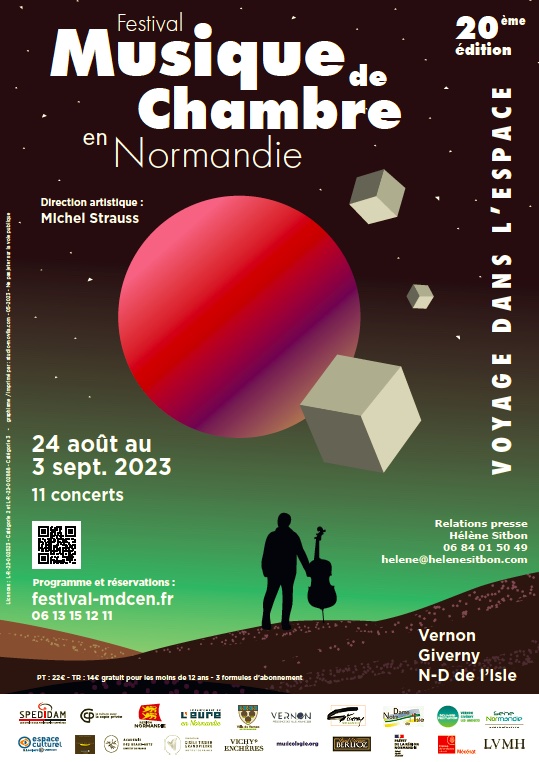 Festival « Musique de chambre en Normandie » du 24 août au 3 septembre 2023 à Vernon, Giverny et Notre Dame de l’Isle