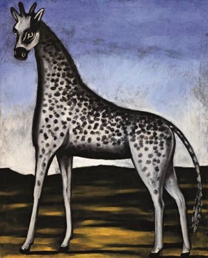 Niko Pirosmani, Girafe, Huile sur toile cirée, 137,4 x 111,7 cm, The Collection of Shalva Amiranashvili Museum of Fine Arts of Georgia