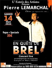 L'Entrée des artistes : « Grégory Lemarchal » à Saint Donat sur l'herbasse le 14 mars 2015