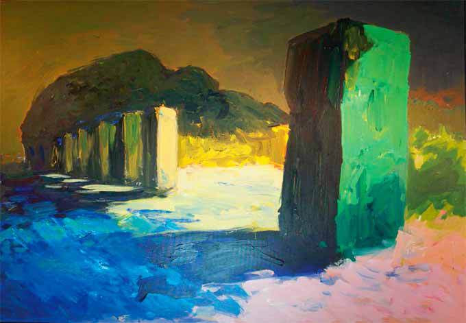 Patrice Giorda, Les pierres plantées N°2 | Huile sur toile 114 x 162 cm Patrice Giorda, Les pierres plantées N°2 | Huile sur toile 114 x 162 cm