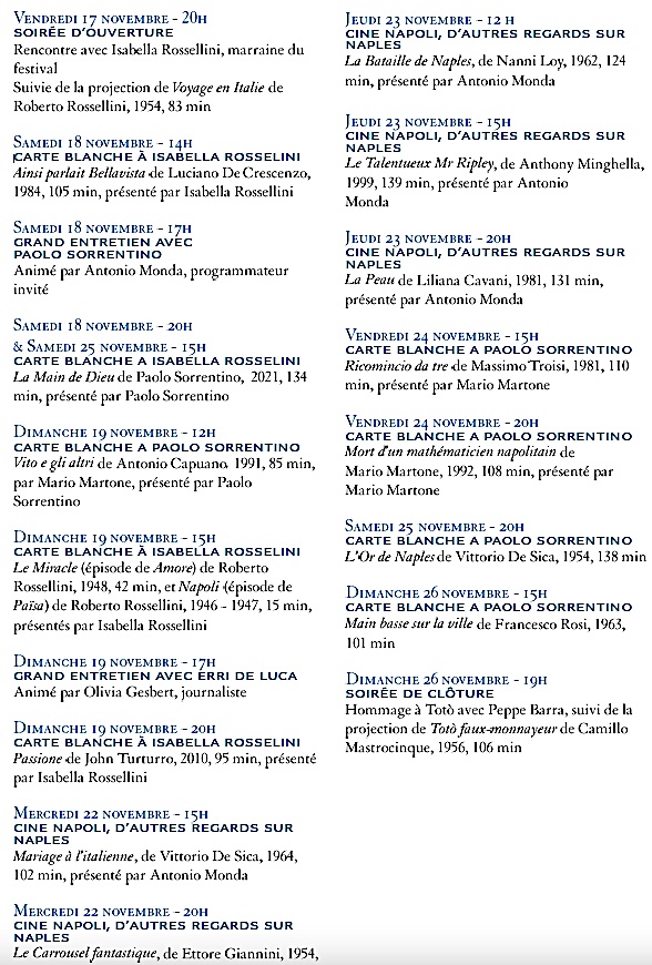 Paris, Louvre : Naples dans le regard des cinéastes. Carte blanche à Isabella Rosselini et Paolo Sorrentino Paris, Louvre : Naples dans le regard des cinéastes. Carte blanche à Isabella Rosselini et Paolo Sorrentino