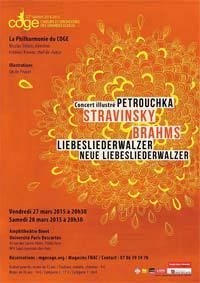 Concert illustré Stravinsky-Brahms par les Chœurs et Orchestres des Grandes Ecoles, les 27 et 28 mars 2015 à l'université Paris Descartes
